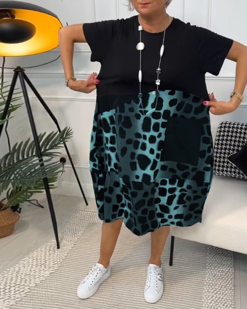 Riva Dark Safari Contrast Midi Dress