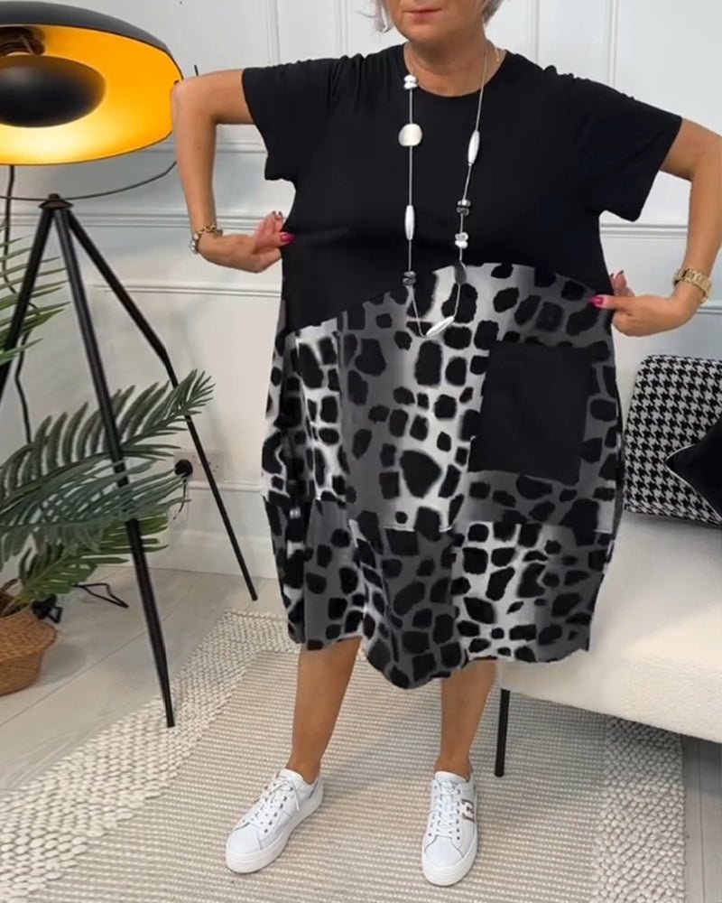 Riva Dark Safari Contrast Midi Dress